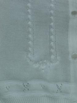 872334.  Girl's White Cable Knit Sweater
